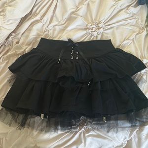 Widow dolls kill black tutu layered garter skirt